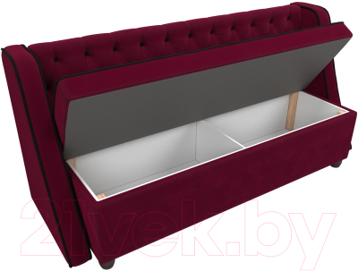 Скамья кухонная мягкая Лига Диванов Лофт / 109431 (микровельвет бордовый/черный)