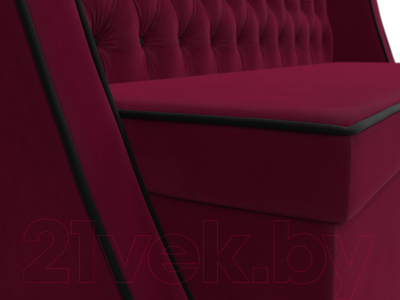 Скамья кухонная мягкая Лига Диванов Лофт / 109431 (микровельвет бордовый/черный)