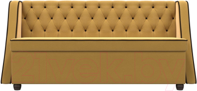 Скамья кухонная мягкая Лига Диванов Лофт / 109432 (микровельвет желтый/коричневый)