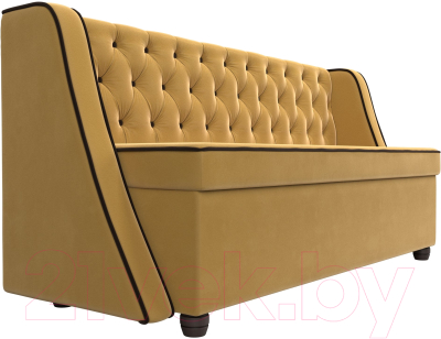 Скамья кухонная мягкая Лига Диванов Лофт / 109432 (микровельвет желтый/коричневый)