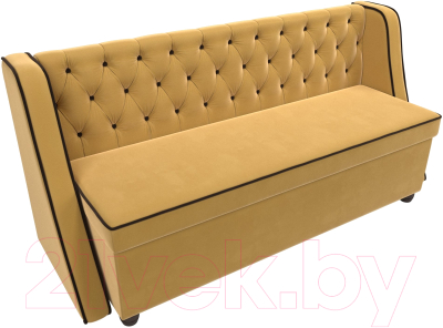 Скамья кухонная мягкая Лига Диванов Лофт / 109432 (микровельвет желтый/коричневый)