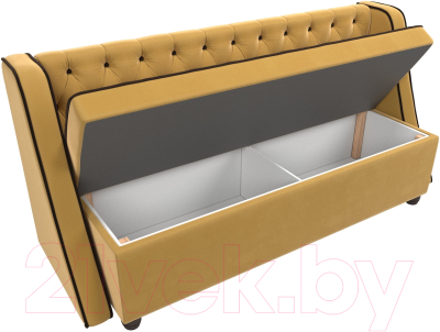 Скамья кухонная мягкая Лига Диванов Лофт / 109432 (микровельвет желтый/коричневый)