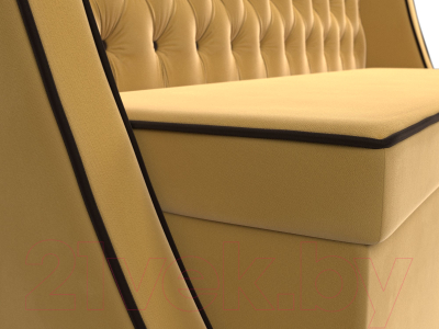 Скамья кухонная мягкая Лига Диванов Лофт / 109432 (микровельвет желтый/коричневый)