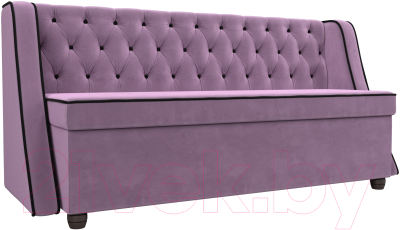 Скамья кухонная мягкая Лига Диванов Лофт / 109434 (микровельвет сиреневый/коричневый) - фото
