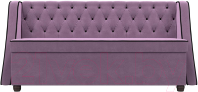 Скамья кухонная мягкая Лига Диванов Лофт / 109434 (микровельвет сиреневый/коричневый)