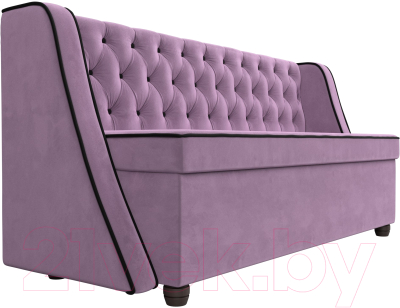 Скамья кухонная мягкая Лига Диванов Лофт / 109434 (микровельвет сиреневый/коричневый)