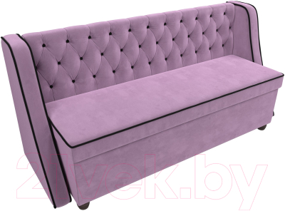 Скамья кухонная мягкая Лига Диванов Лофт / 109434 (микровельвет сиреневый/коричневый)