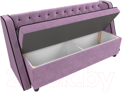 Скамья кухонная мягкая Лига Диванов Лофт / 109434 (микровельвет сиреневый/коричневый)