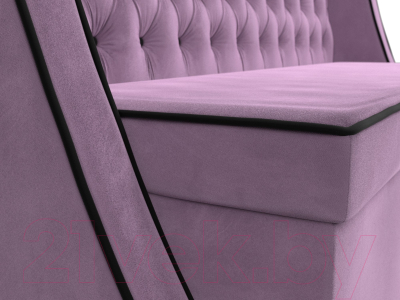 Скамья кухонная мягкая Лига Диванов Лофт / 109434 (микровельвет сиреневый/коричневый)
