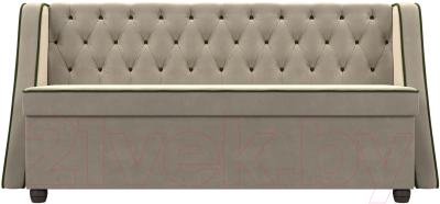 Скамья кухонная мягкая Лига Диванов Лофт / 112627 (микровельвет бежевый/зеленый)