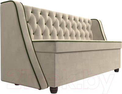 Скамья кухонная мягкая Лига Диванов Лофт / 112627 (микровельвет бежевый/зеленый)