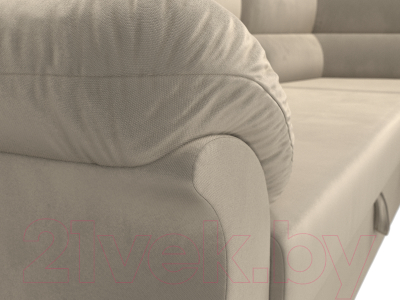 Диван угловой Лига Диванов Карнелла правый (микровельвет бежевый)