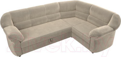 Диван угловой Лига Диванов Карнелла правый (микровельвет бежевый)
