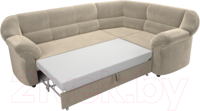 Диван угловой Лига Диванов Карнелла правый (микровельвет бежевый)