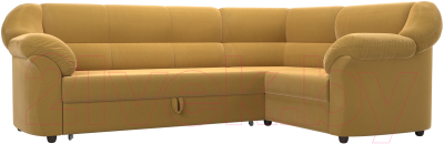 Диван угловой Лига Диванов Карнелла правый (микровельвет желтый) - фото