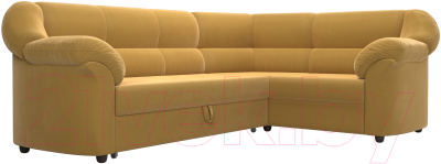 Диван угловой Лига Диванов Карнелла правый (микровельвет желтый)
