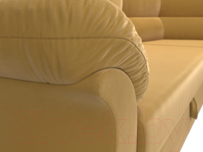 Диван угловой Лига Диванов Карнелла правый (микровельвет желтый)