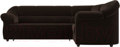 Диван угловой Лига Диванов Карнелла правый (микровельвет коричневый)