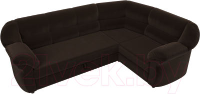 Диван угловой Лига Диванов Карнелла правый (микровельвет коричневый)
