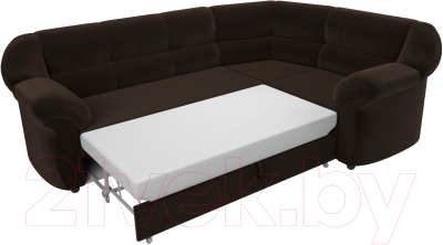 Диван угловой Лига Диванов Карнелла правый (микровельвет коричневый)