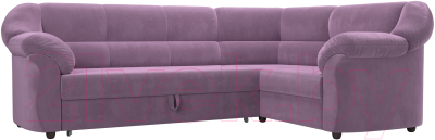 Диван угловой Лига Диванов Карнелла правый (микровельвет сиреневый) - фото