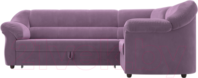Диван угловой Лига Диванов Карнелла правый (микровельвет сиреневый)