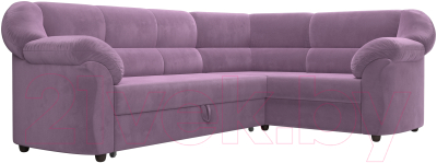 Диван угловой Лига Диванов Карнелла правый (микровельвет сиреневый)