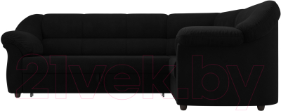 Диван угловой Лига Диванов Карнелла правый (микровельвет черный)