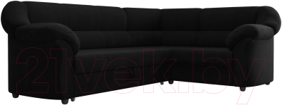Диван угловой Лига Диванов Карнелла правый (микровельвет черный)