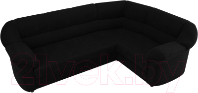 Диван угловой Лига Диванов Карнелла правый (микровельвет черный)
