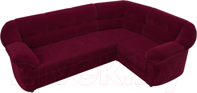 Диван угловой Лига Диванов Карнелла правый (микровельвет бордовый)