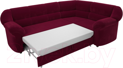 Диван угловой Лига Диванов Карнелла правый (микровельвет бордовый)