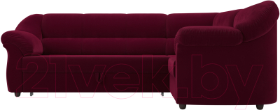 Диван угловой Лига Диванов Карнелла правый (микровельвет бордовый)