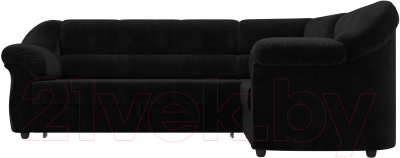 Диван угловой Лига Диванов Карнелла правый (велюр черный)