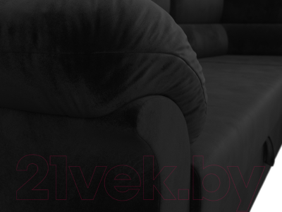 Диван угловой Лига Диванов Карнелла правый (велюр черный)