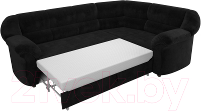 Диван угловой Лига Диванов Карнелла правый (велюр черный)