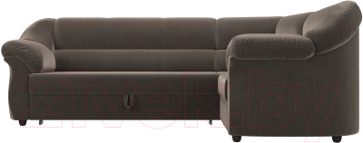 Диван угловой Лига Диванов Карнелла правый (велюр коричневый)