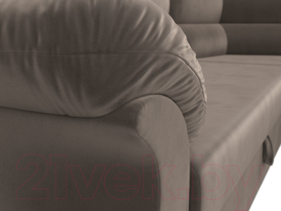 Диван угловой Лига Диванов Карнелла правый (велюр коричневый)