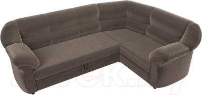 Диван угловой Лига Диванов Карнелла правый (велюр коричневый)