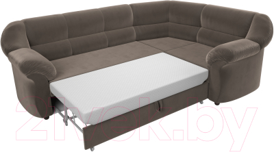 Диван угловой Лига Диванов Карнелла правый (велюр коричневый)