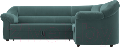 Диван угловой Лига Диванов Карнелла правый (велюр бирюзовый)