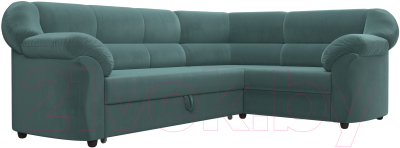 Диван угловой Лига Диванов Карнелла правый (велюр бирюзовый)