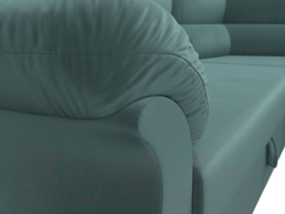 Диван угловой Лига Диванов Карнелла правый (велюр бирюзовый)