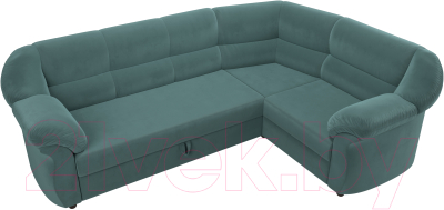 Диван угловой Лига Диванов Карнелла правый (велюр бирюзовый)