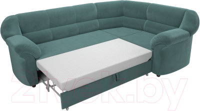 Диван угловой Лига Диванов Карнелла правый (велюр бирюзовый)