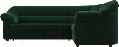 Диван угловой Лига Диванов Карнелла правый (велюр зеленый)