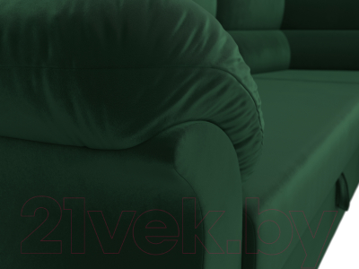 Диван угловой Лига Диванов Карнелла правый (велюр зеленый)
