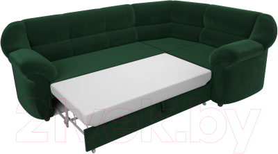 Диван угловой Лига Диванов Карнелла правый (велюр зеленый)