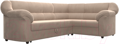 Диван угловой Лига Диванов Карнелла правый (велюр бежевый)