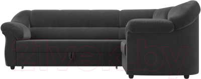 Диван угловой Лига Диванов Карнелла правый (велюр серый)